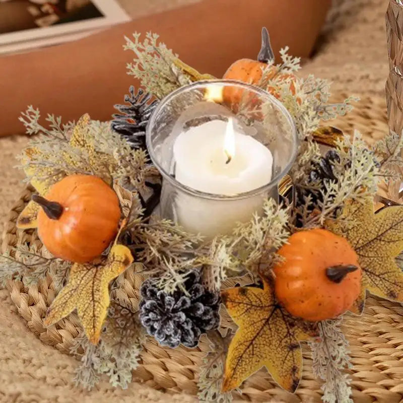 Couronne d'automne pour bougie