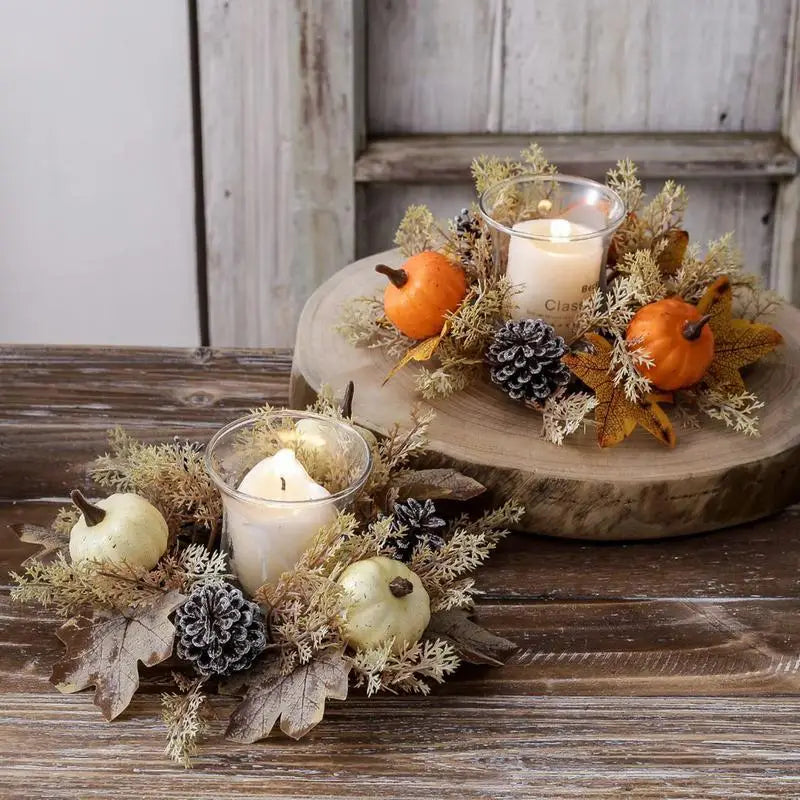 Couronne d'automne pour bougie