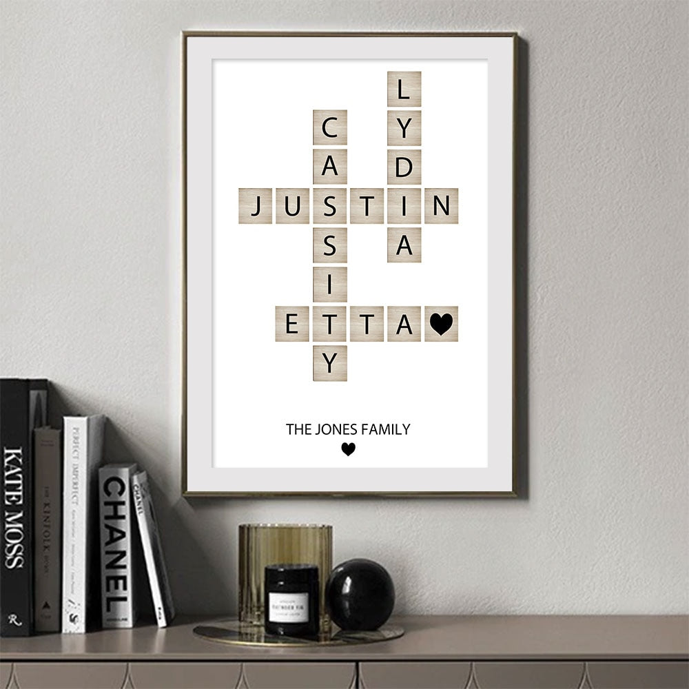 Toile Scrabble personnalisé