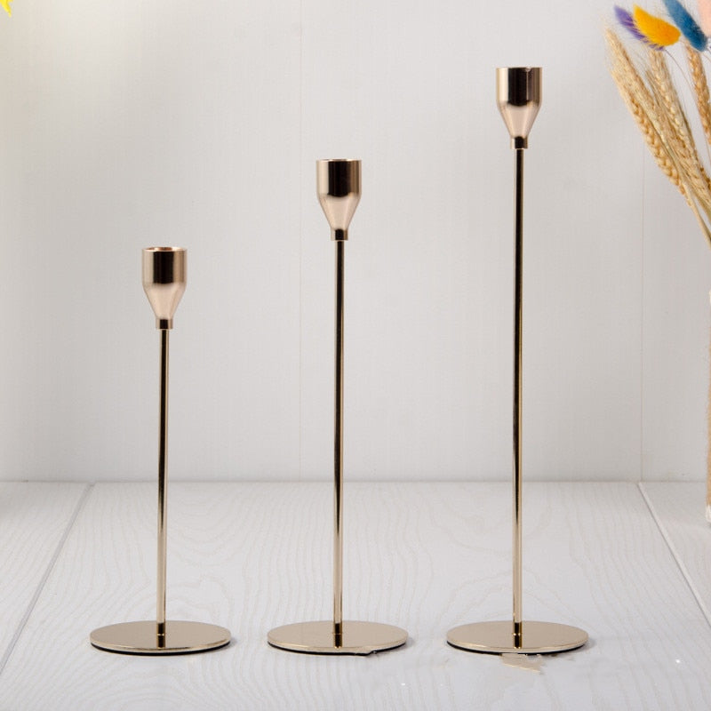 Metal candle holders (3 pieces)