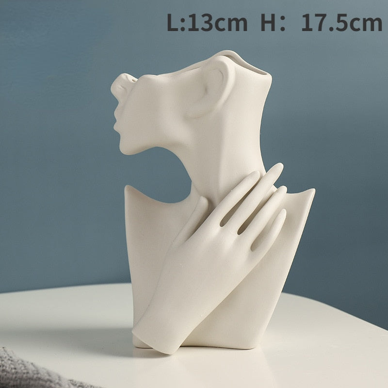 Woman's body ceramic vase