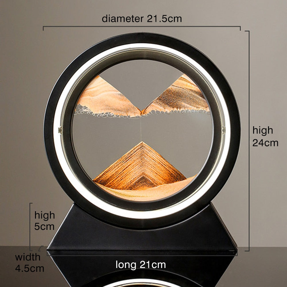 Relaxing luminous hourglass