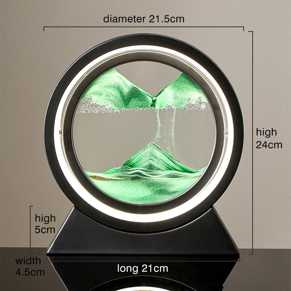 Relaxing luminous hourglass