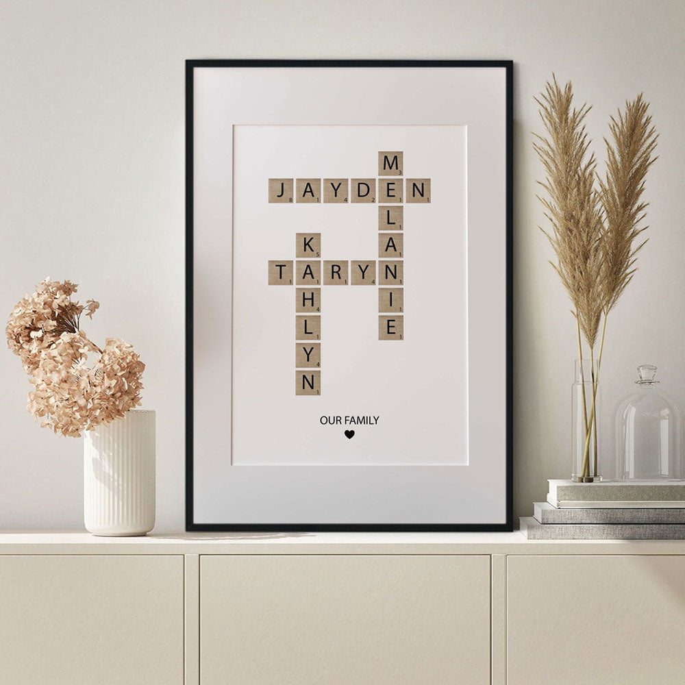 Toile Scrabble personnalisé